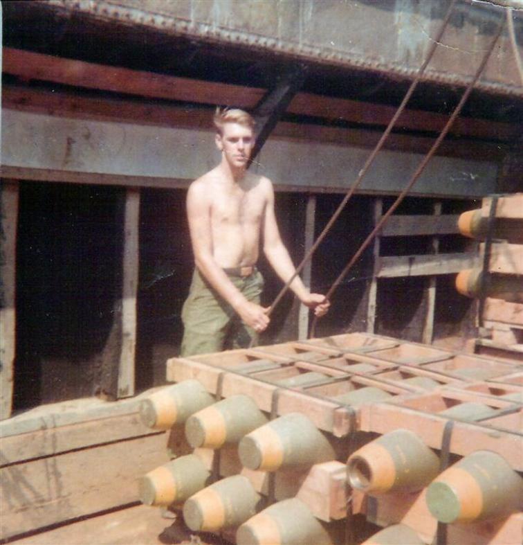 Stan Chisholm - Hooking Up A Pallet Of Bombs At The Binh Hoa Barge Site